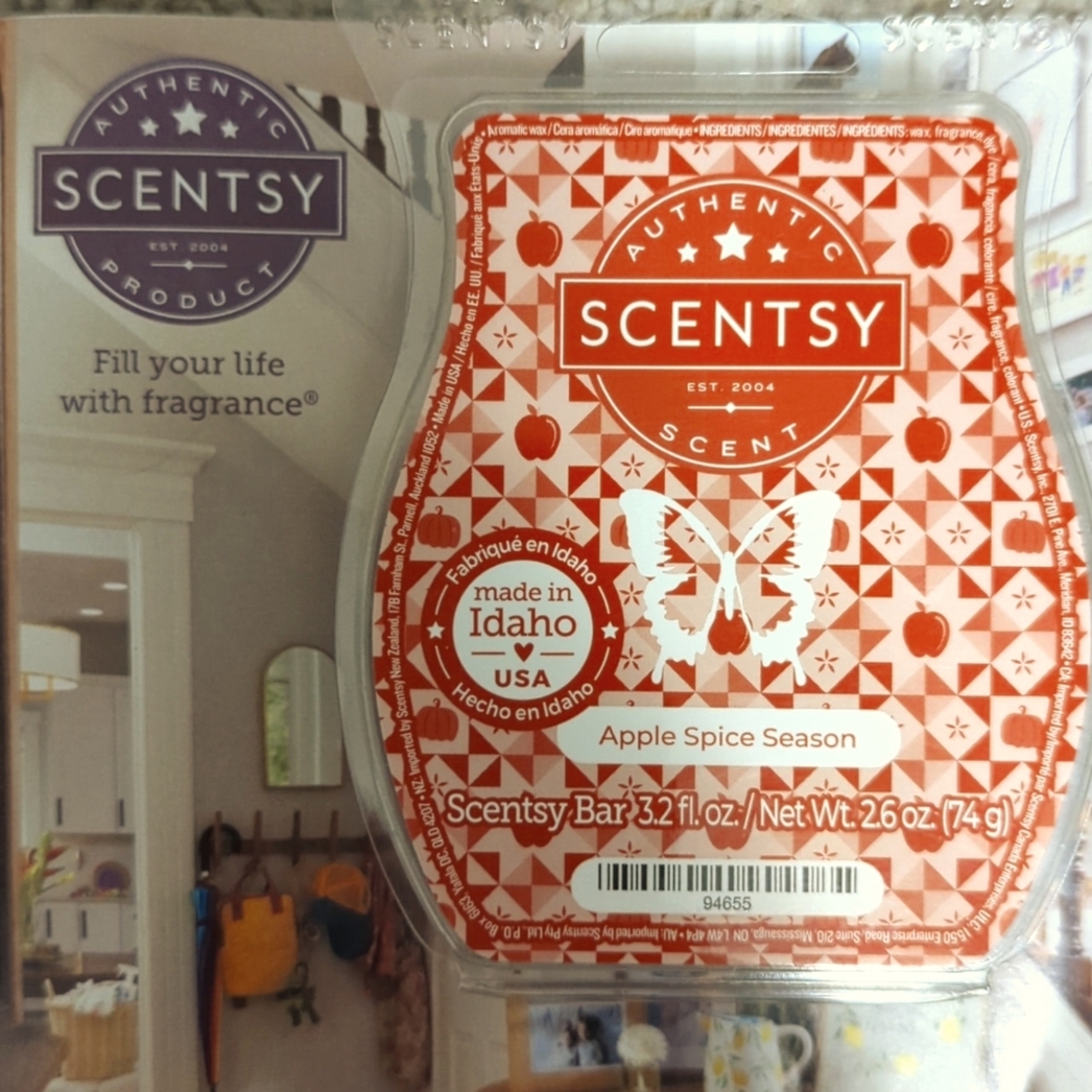 NIB SCENTSY BAR WAX MELTS APPLE SPICE SEASON SCENT 3.2FL.OZ